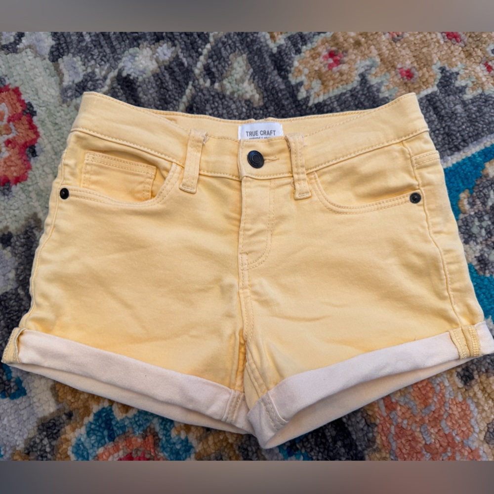 True Craft Girls Sunny Yellow Denim Shorts